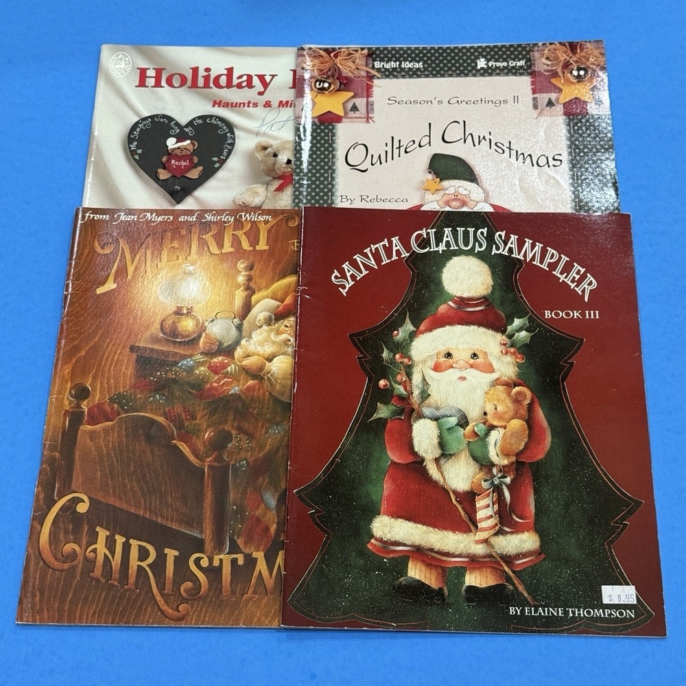 Bright Ideas Christmas Tole Painting Pattern Books Lot 4 Santa Vintage Craft